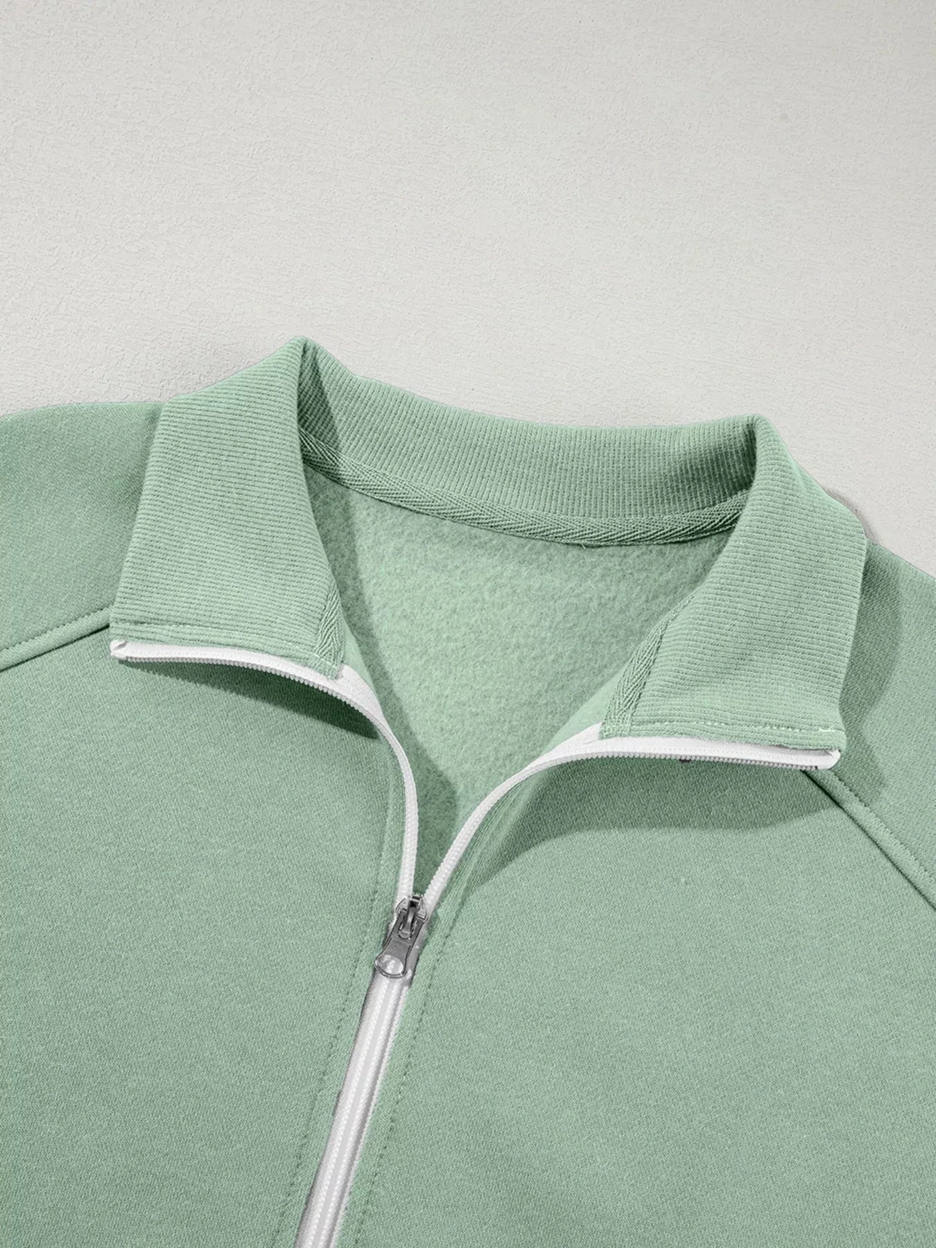 Drop Shoulder Zip Up Jacket and Drawstring Pants Active 2pcs Set Coco’s Tee Boutique