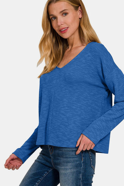 Relaxed fit long sleeve t-shirt with dropped shoulders