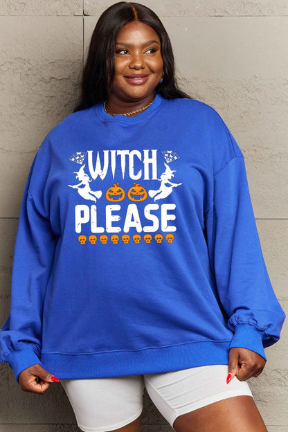 Simply Love Full Size WITCH PLEASE Graphic Sweatshirt.