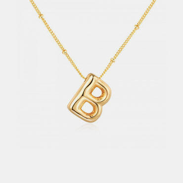 Golden Glow Bubble Initial Necklace Make Statement Shine