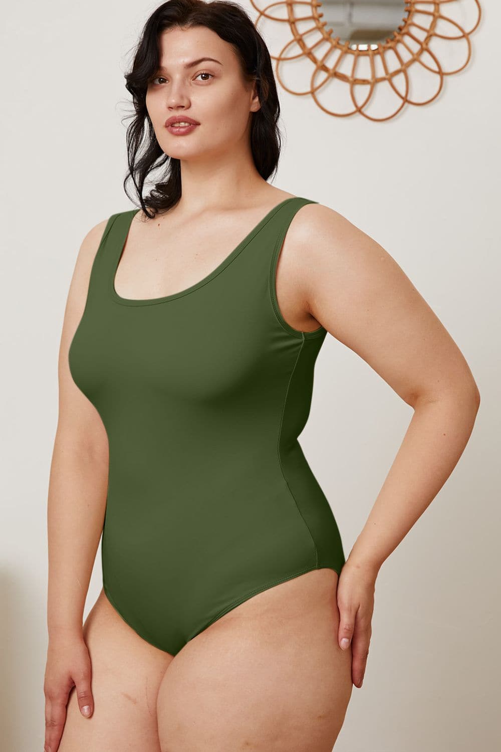 Basic Bae Full Size Square Neck Sleeveless Bodysuit.