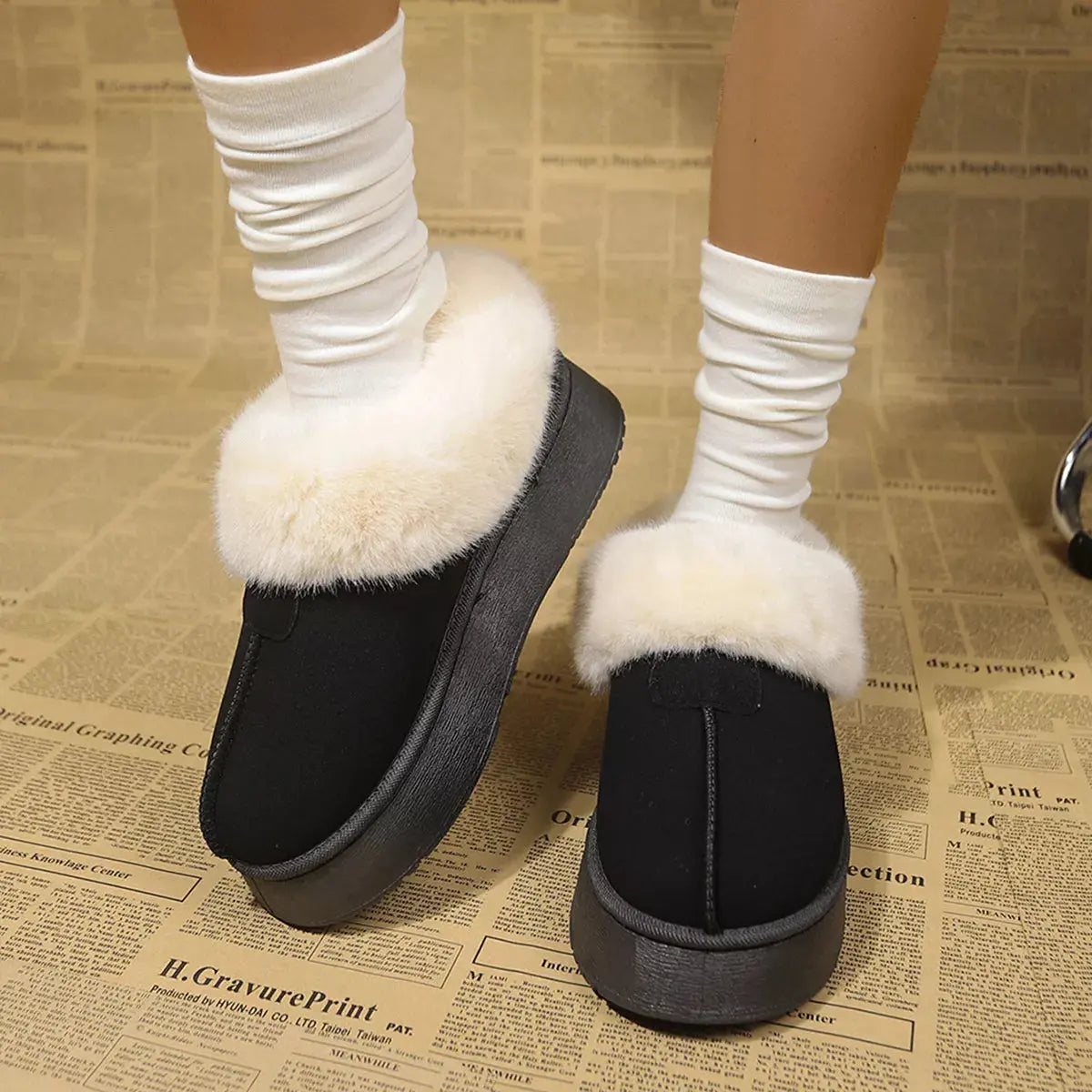 Fuzzy Platform Ankle Boots Simply Love