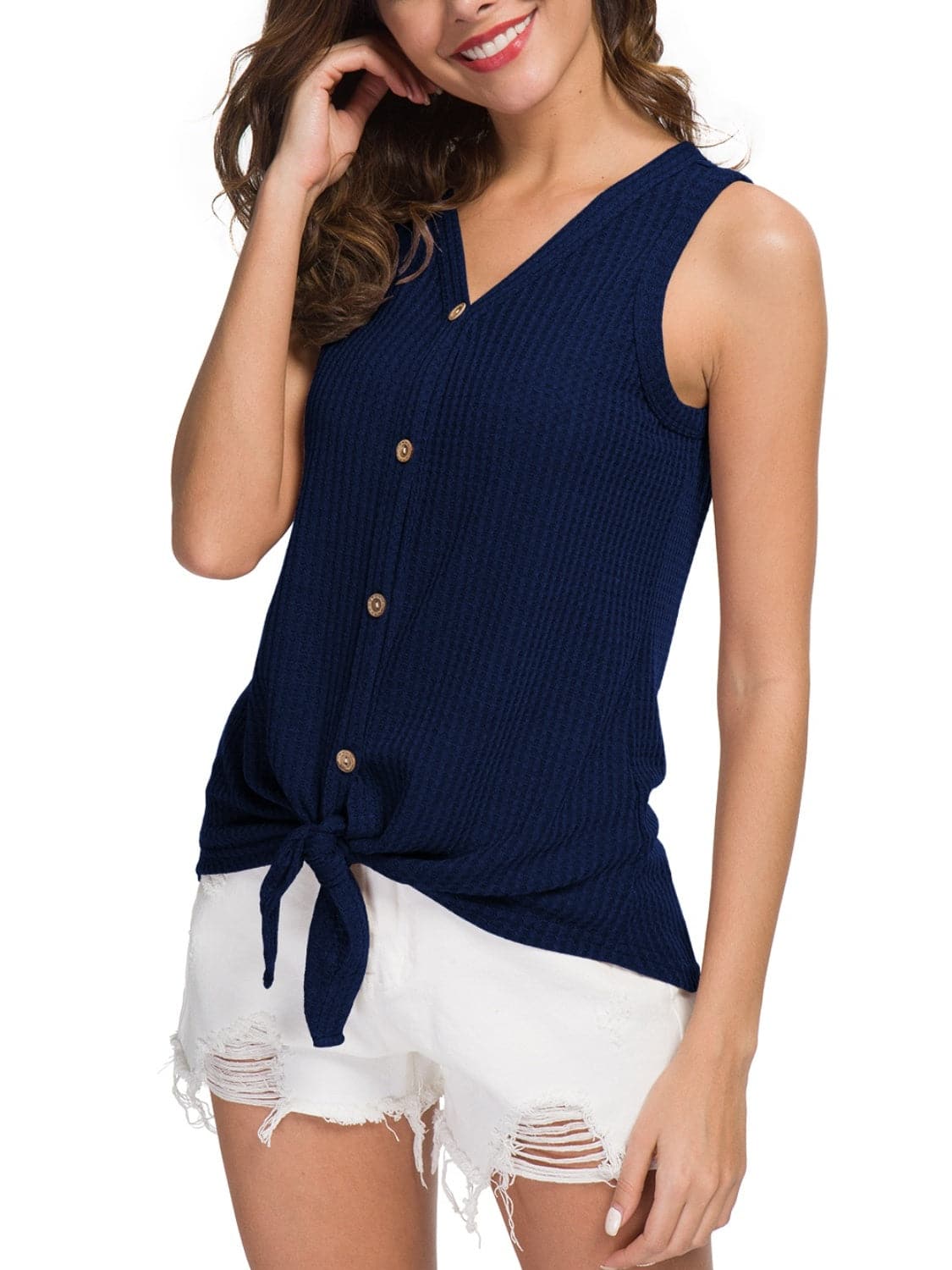 Tied V-Neck Tank.