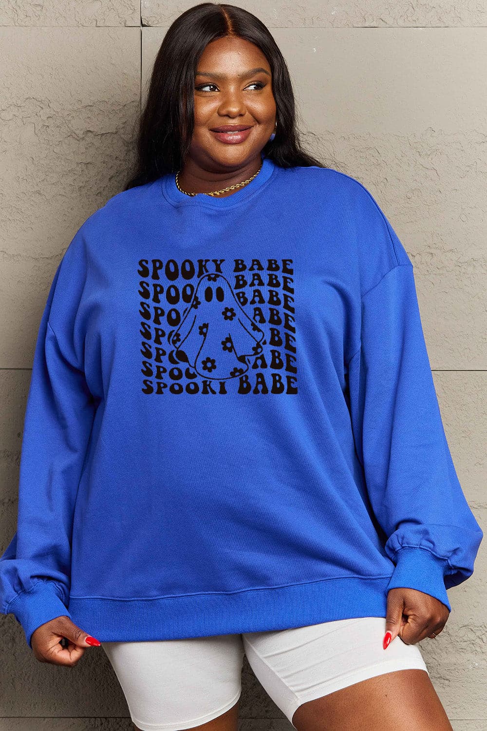 Simply Love Full Size SPOOKY BABE Graphic Sweatshirt.