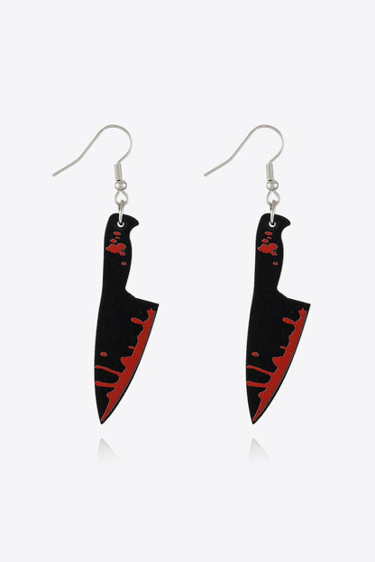 Spooky Drip Earrings with Bloody Design