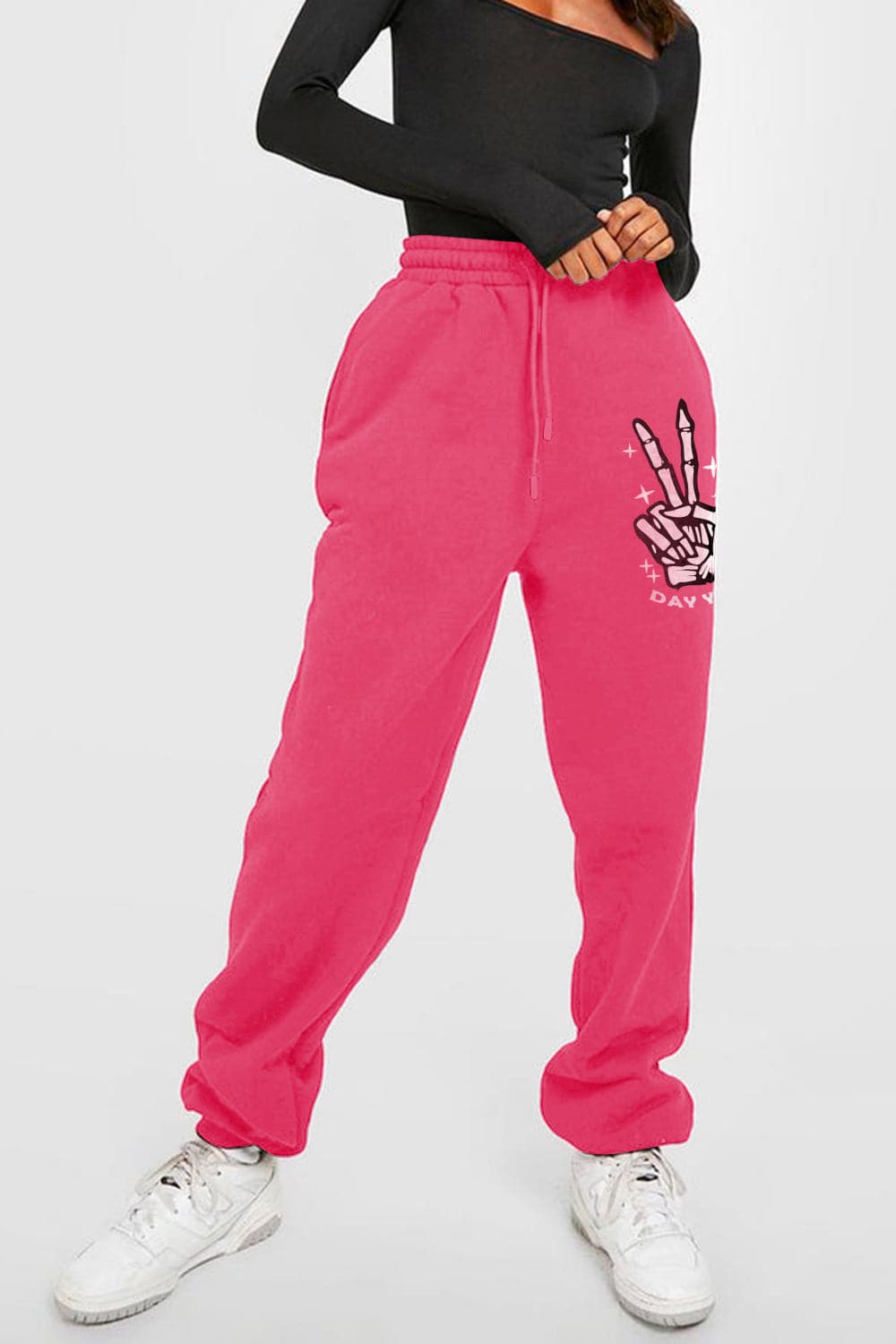 Simply Love Simply Love Full Size Drawstring DAY YOU DESERVE Graphic Long Sweatpants.