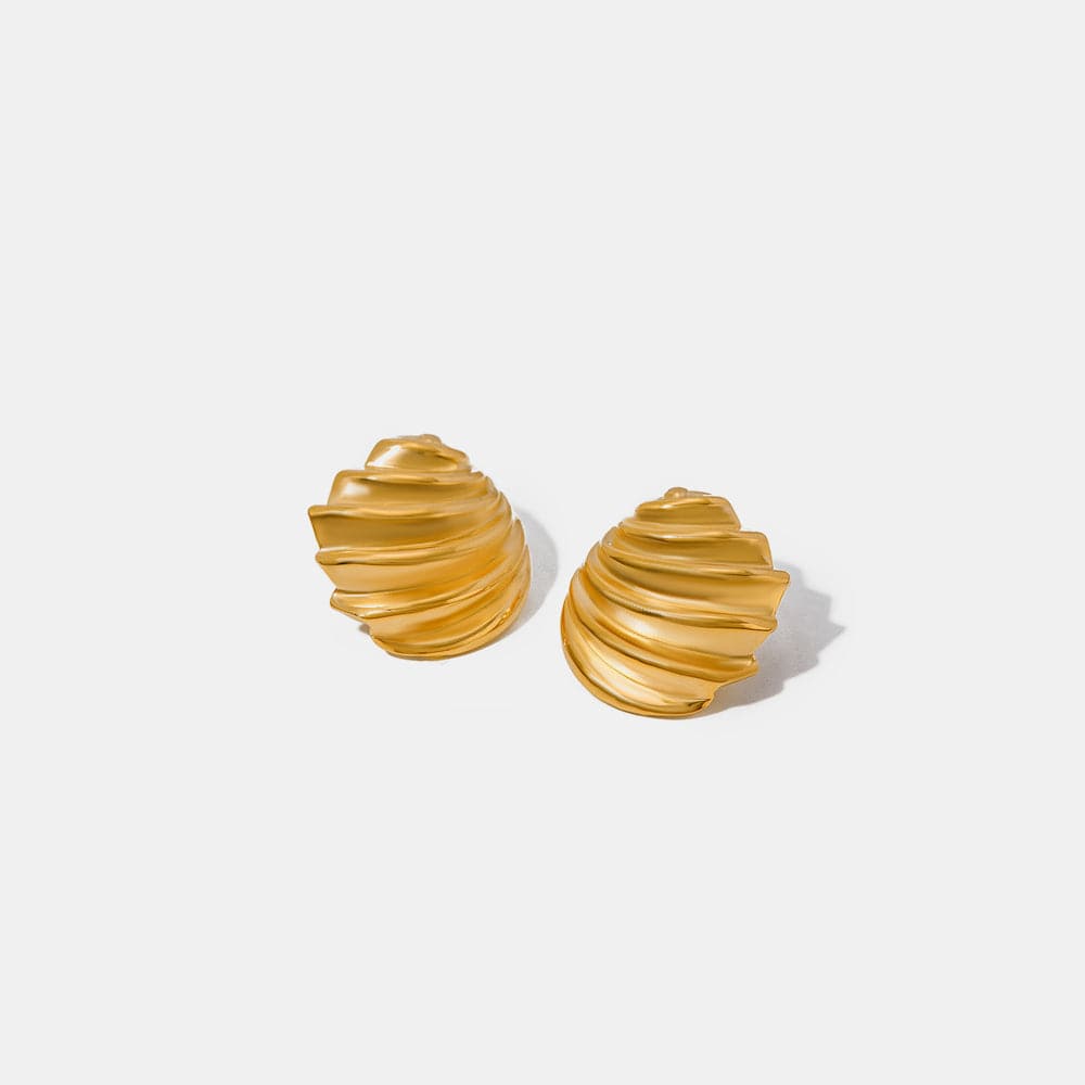 Stainless Steel Shell Shape Stud Earrings.