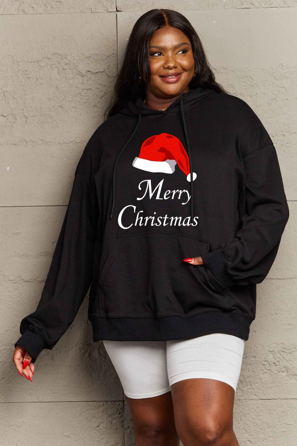 Simply Love Full Size MERRY CHRISTMAS Graphic Hoodie.