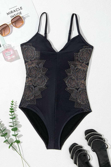 Embroidered V-Neck One-Piece SwimwearUpgrade Your Swimwear Collection with our Embroidered V-Neck One-Piece
 Indulge in elegance and style with our Embroidered V-Neck One-Piece Swimwear. This stunning sLove Salve -Piece Swimwearjust arrived