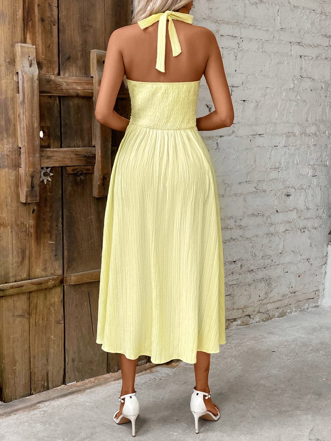 Halter Neck Midi Dress.