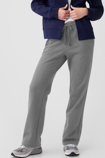 Light grey fleece pants with drawstring