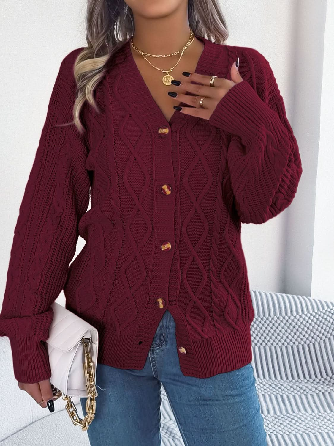 Cozy button detail cardigan