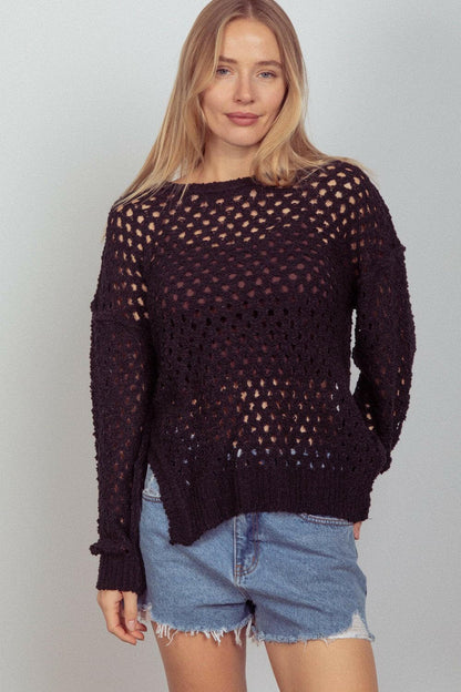 VERY J Openwork Slit Knit Cover UpUpgrade Your Summer Look with the VERY J Openwork Slit Knit Cover Up
 The VERY J Openwork Slit Knit Cover Up is not just a piece of clothing; it's a fashion statemenLove Salve Openwork Slit Knit Coverusa