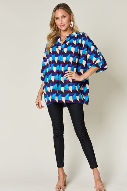 Double Take: Geometric Blouse, Notched Sleeves