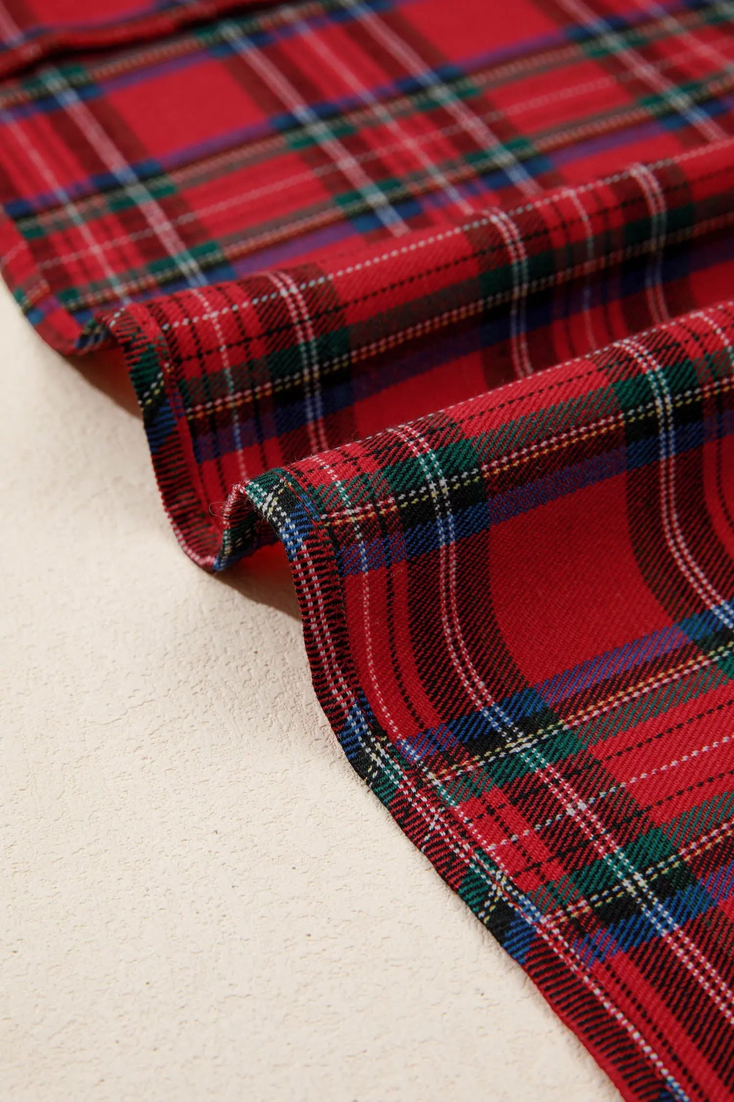 Red Tartan Plaid Square Neck Puff Sleeve Knot Waist Flared Midi Dress Dear-Lover Dropshipping