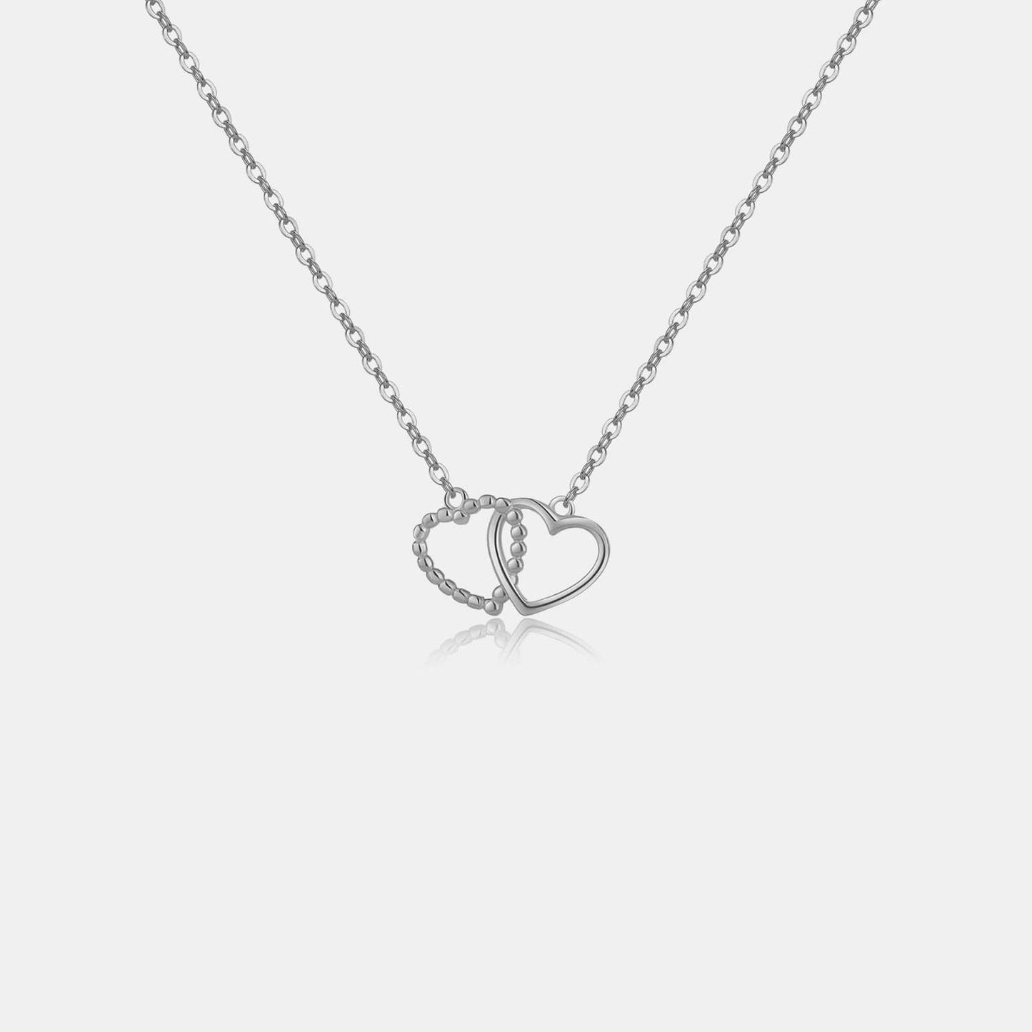 Heart Shape Spring Ring Closure Necklace.