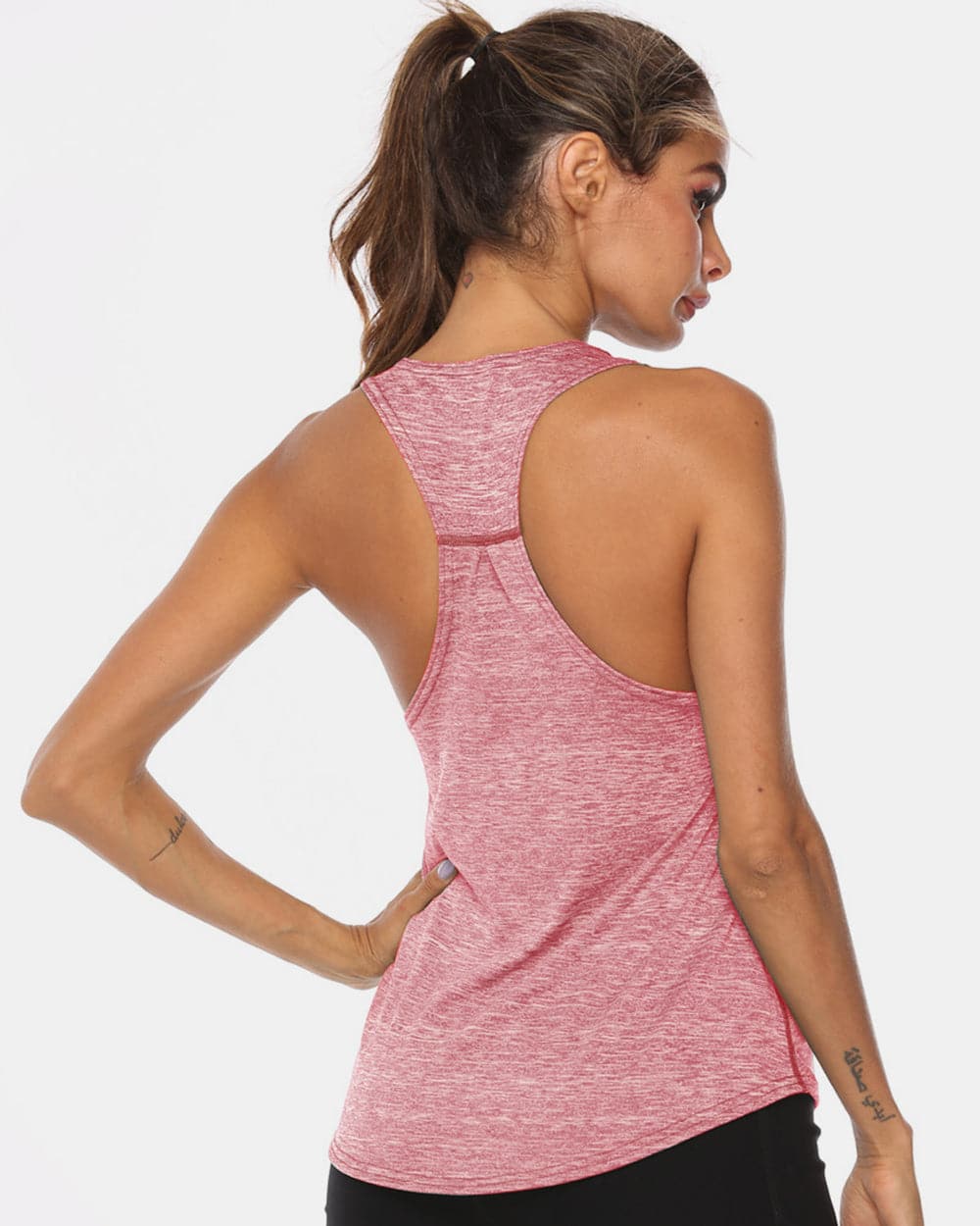 Full Size Scoop Neck Wide Strap Active Tank.