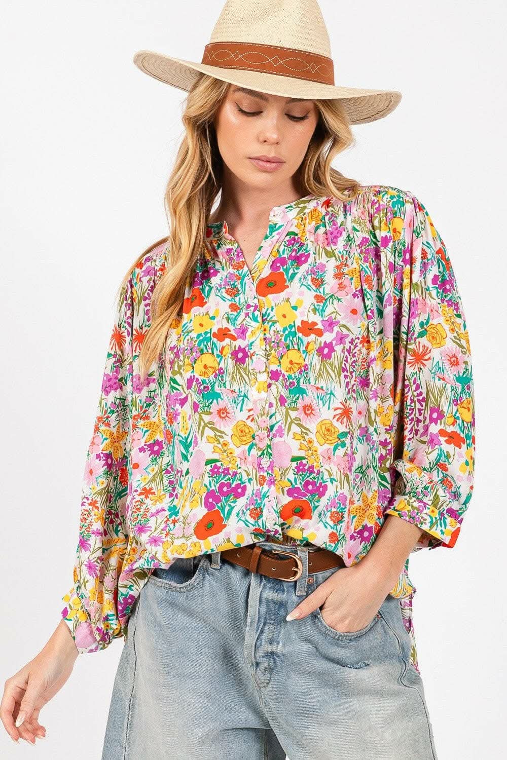 SAGE + FIG Button Down Floral Shirt - Love Salve 