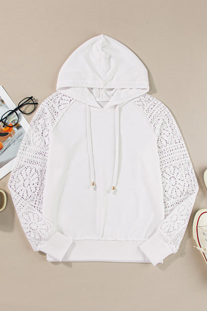 Elegant white lace hoodie