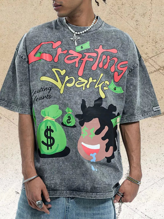 Men's Graphic Vintage Washed T-Shirt Simply Love
