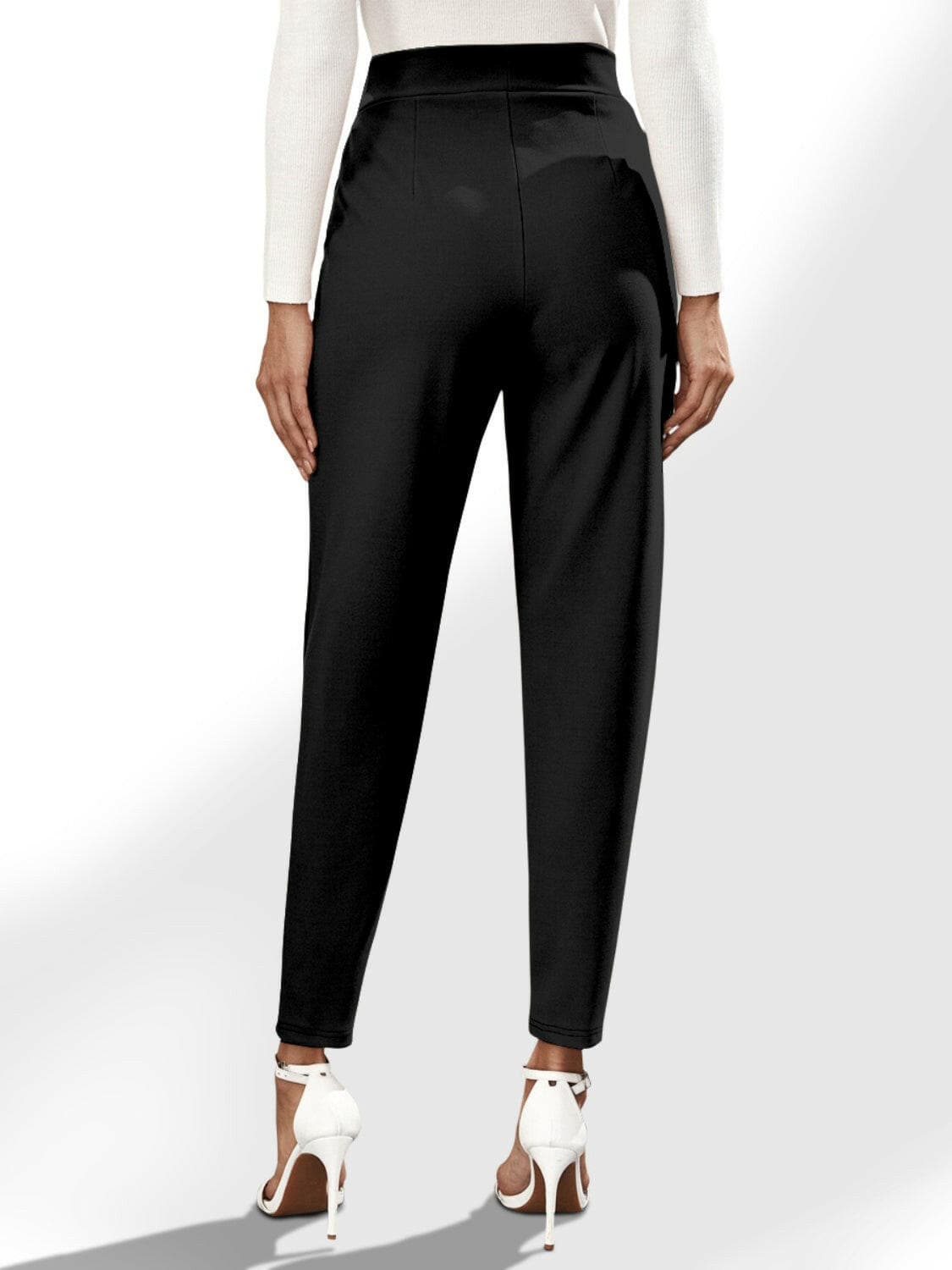 High Waist Straight Pants with Pockets.