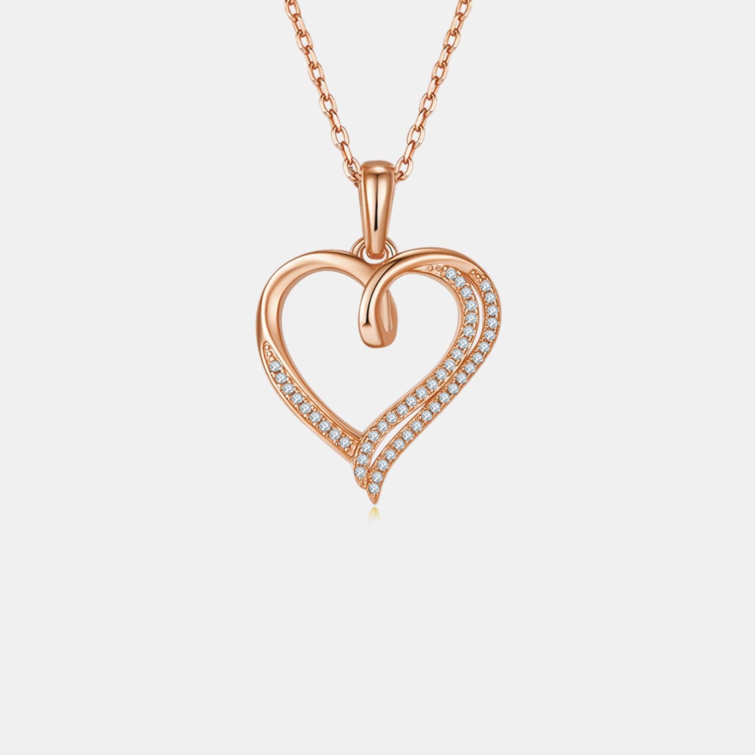 Moissanite 925 Sterling Silver Heart Shape Necklace.