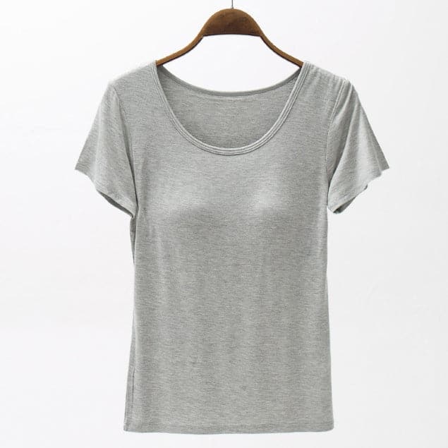 Round Neck Modal T-Shirt with Bra.