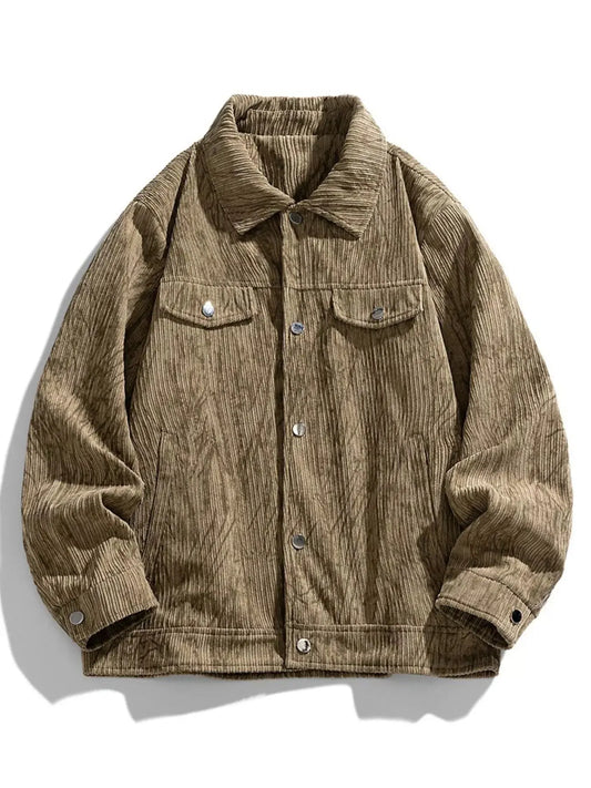 Men's Plus Size Corduroy Button-Down Casual Jacket Simply Love