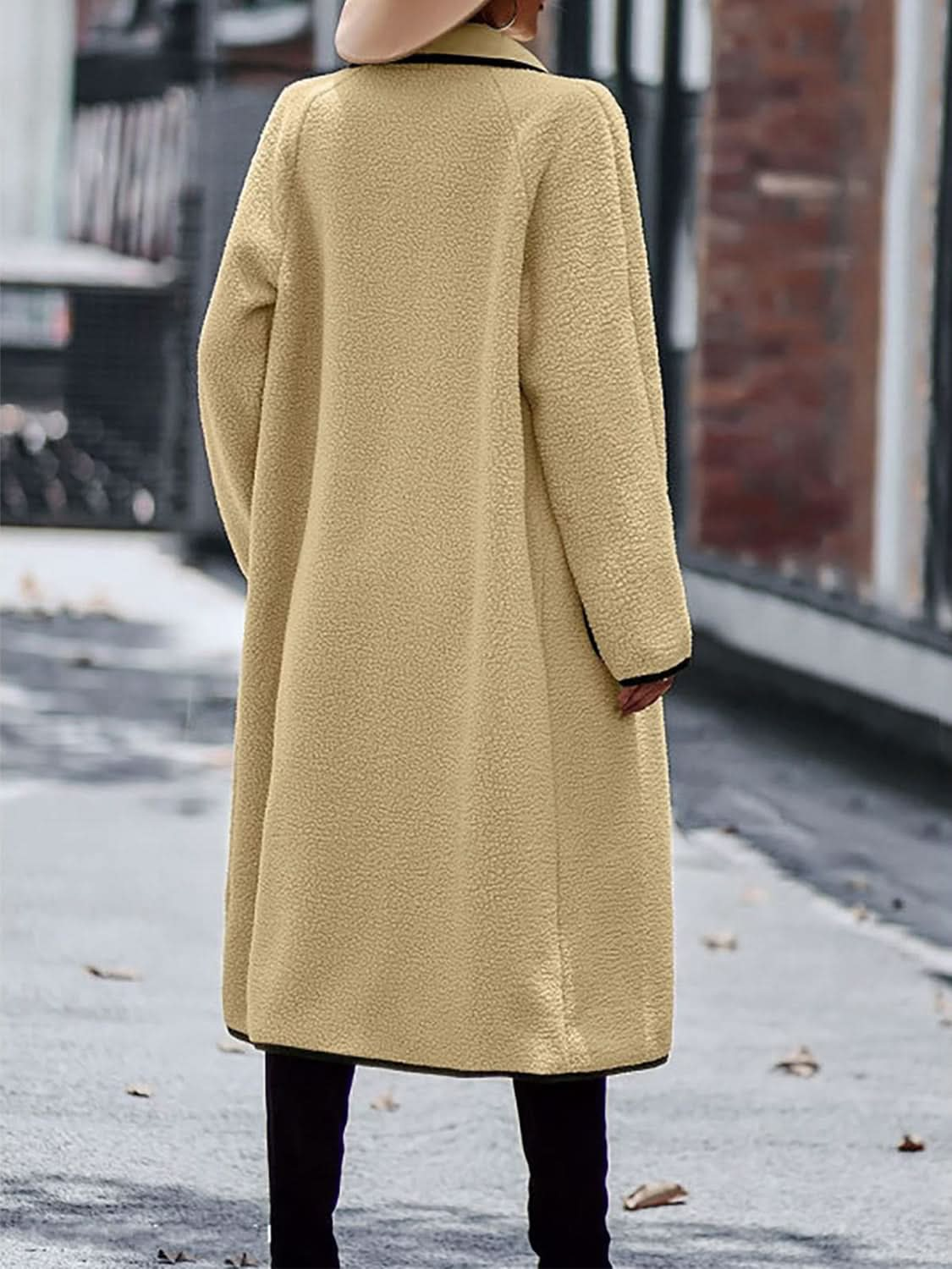 Chic long sleeve coat with pockets