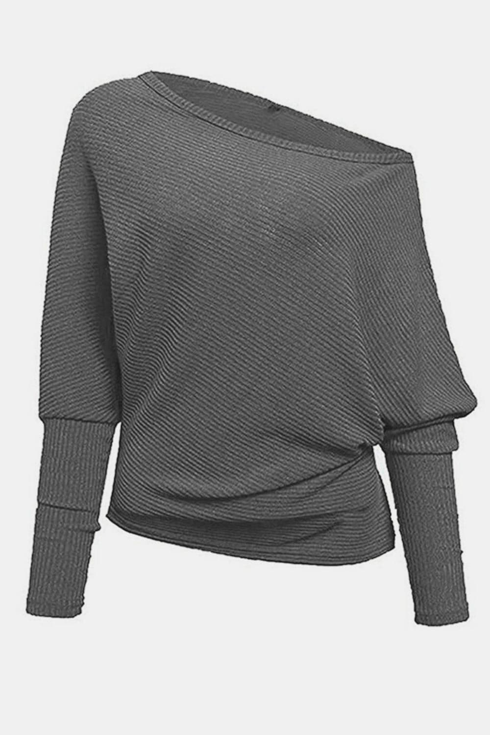 Boat Neck Long Sleeve Sweatshirt.