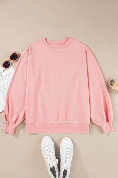 Round Neck Long Sleeve Sweatshirt.