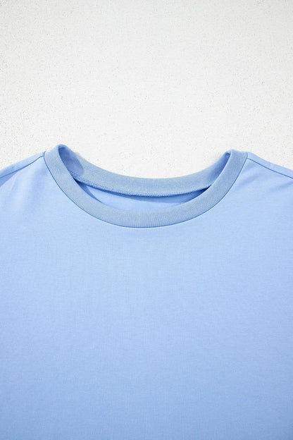 Loose Half Sleeve Hi Low Hem T Shirt