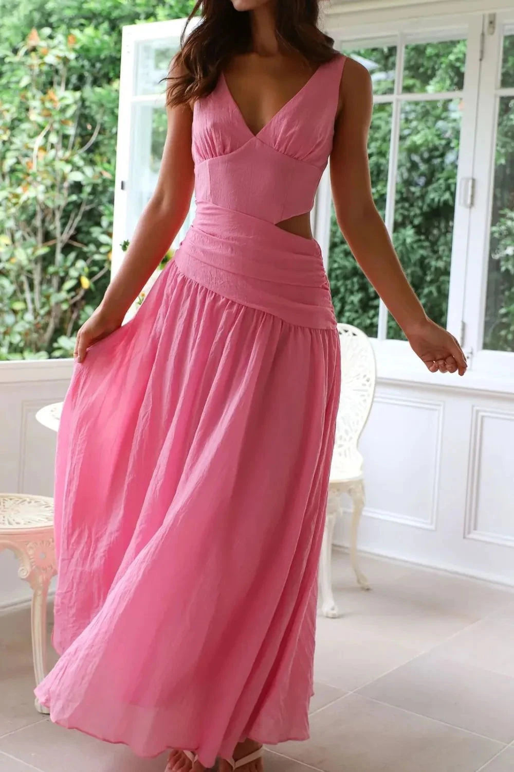 Sunset Whispers Cutout Maxi Dress Coco’s Tee Boutique