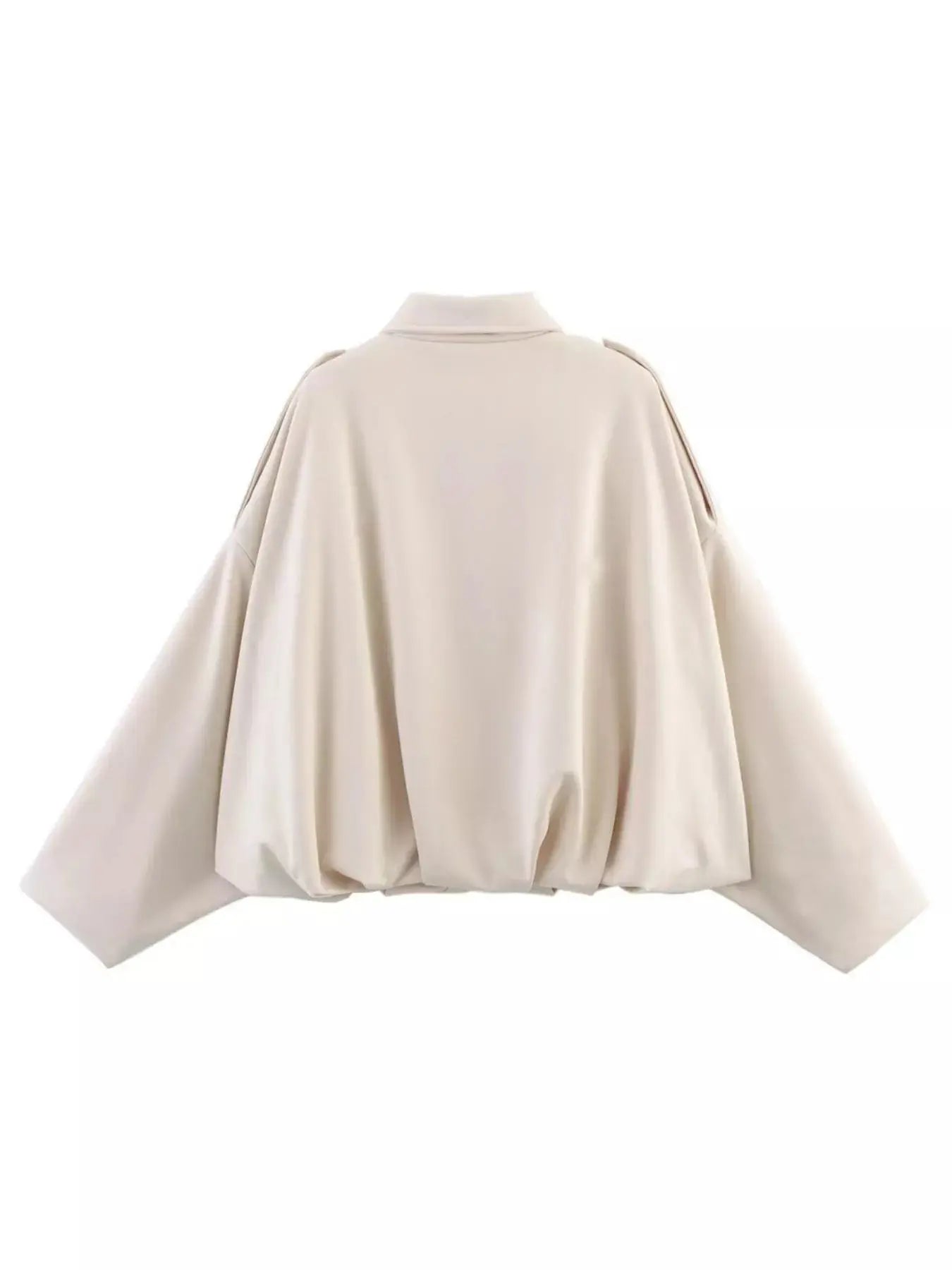 Collared Neck Dropped Shoulder Jacket Simply Love