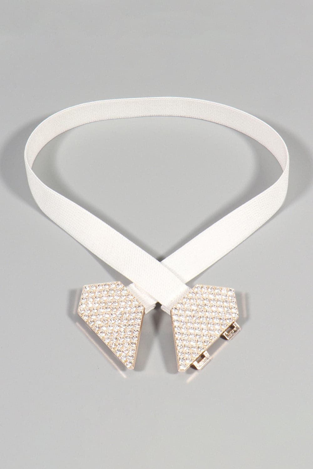 Rhinestone Heart Buckle Elastic Belt.