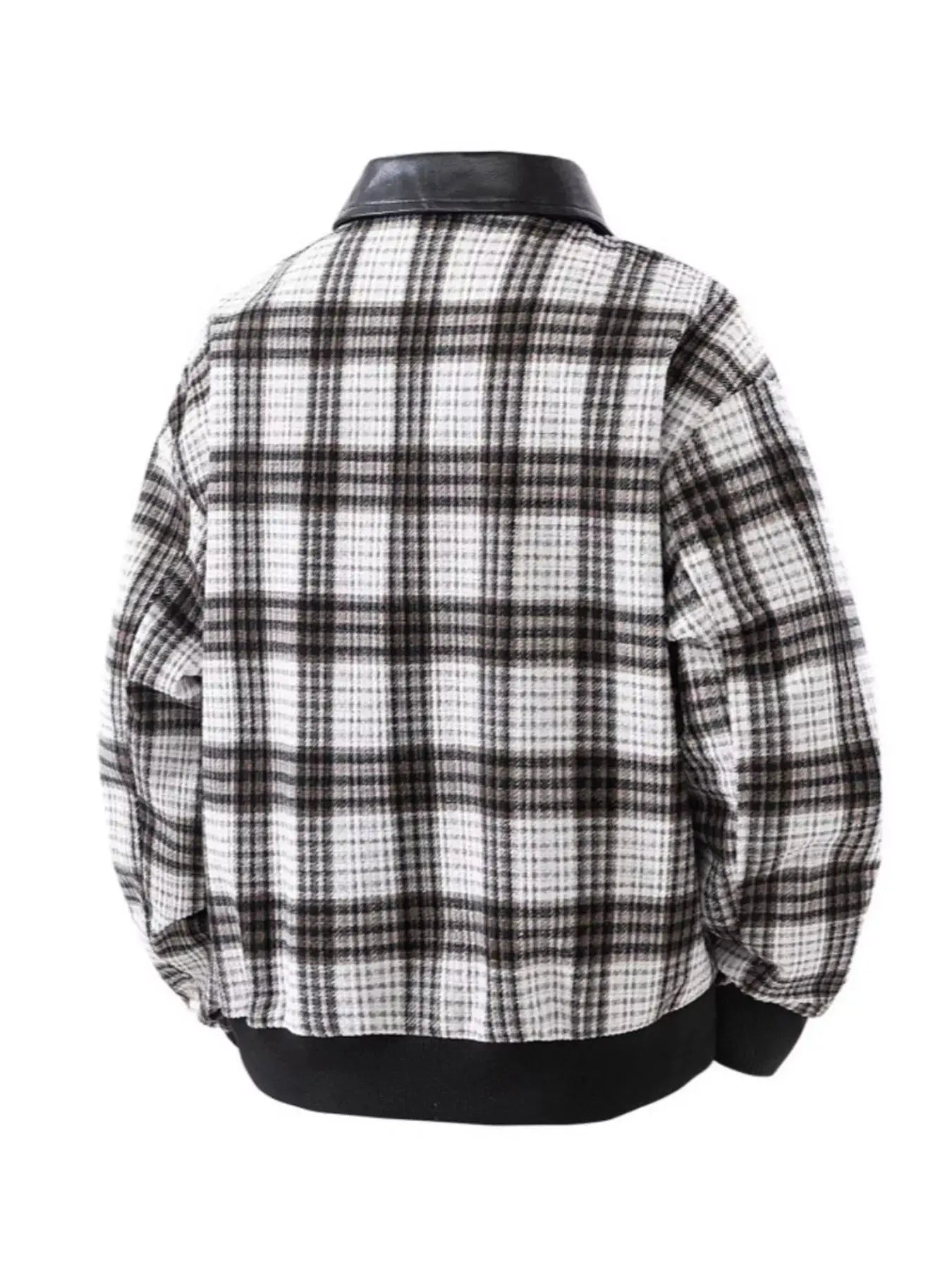 Men's Plus Size Plaid Pattern Snap Down Casual Jacket Simply Love