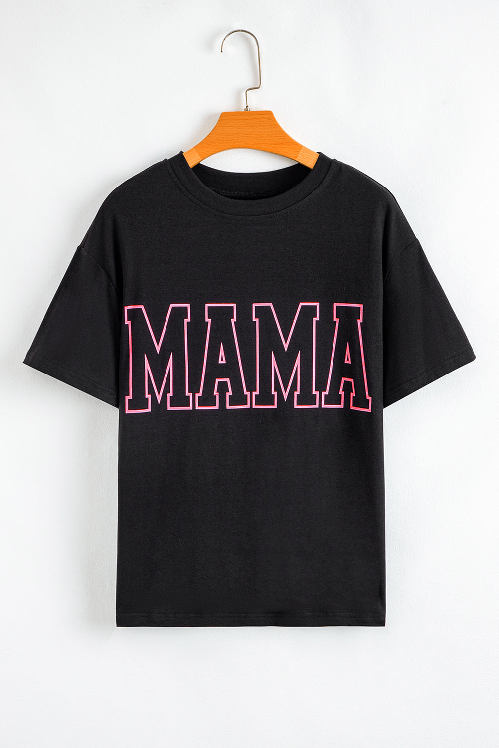 Black MAMA Letter Graphic Neon T Shirt for Stylish Moms
