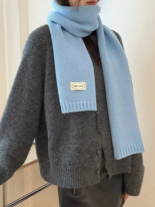 Solid Color Knitted Winter Scarf Simply Love