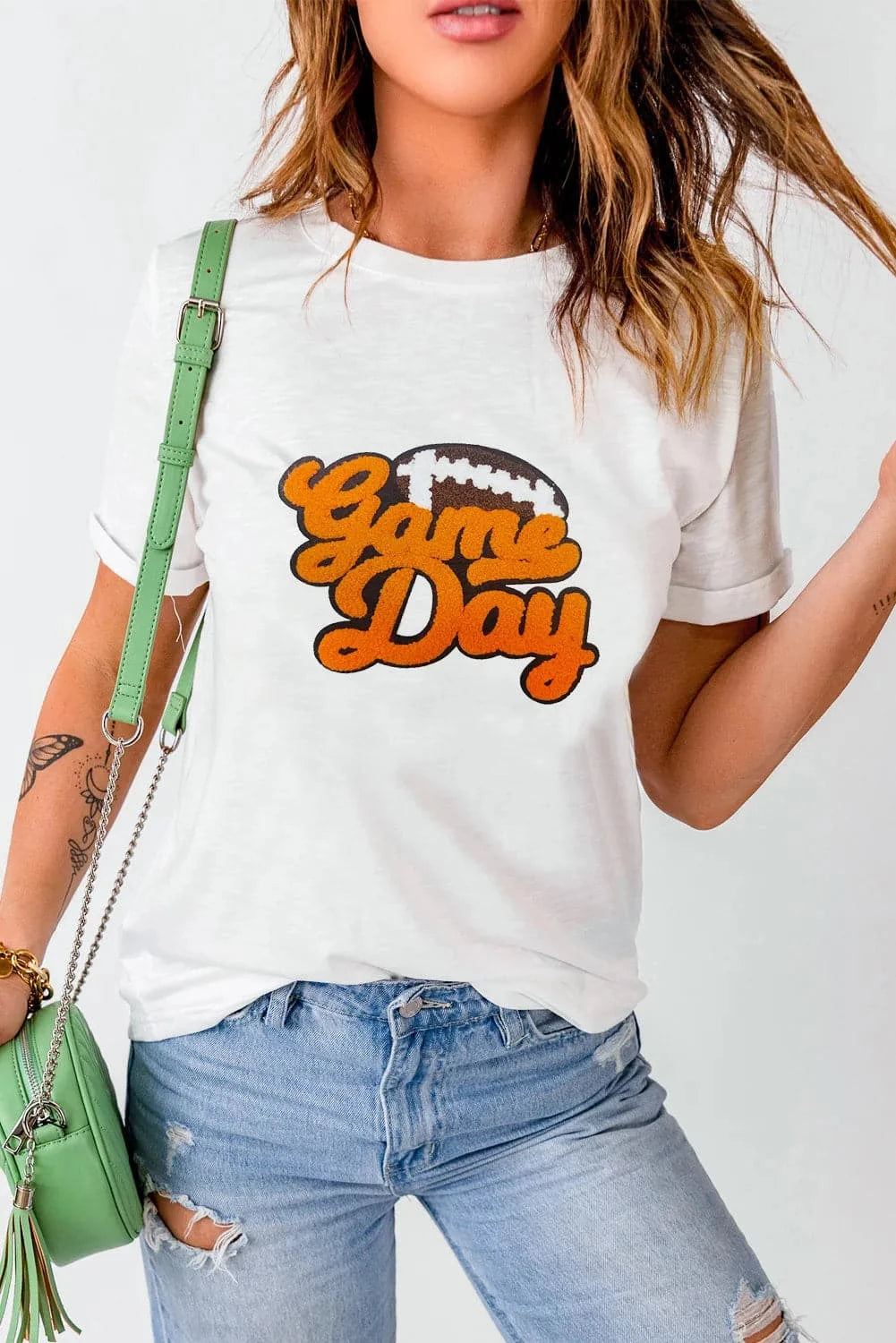 Casual Game Day Round Neck Tee