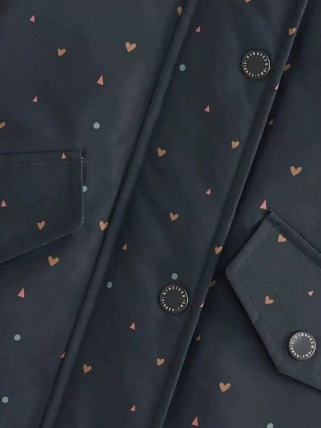 Children's Heart Print Zip Up Jacket Simply Love