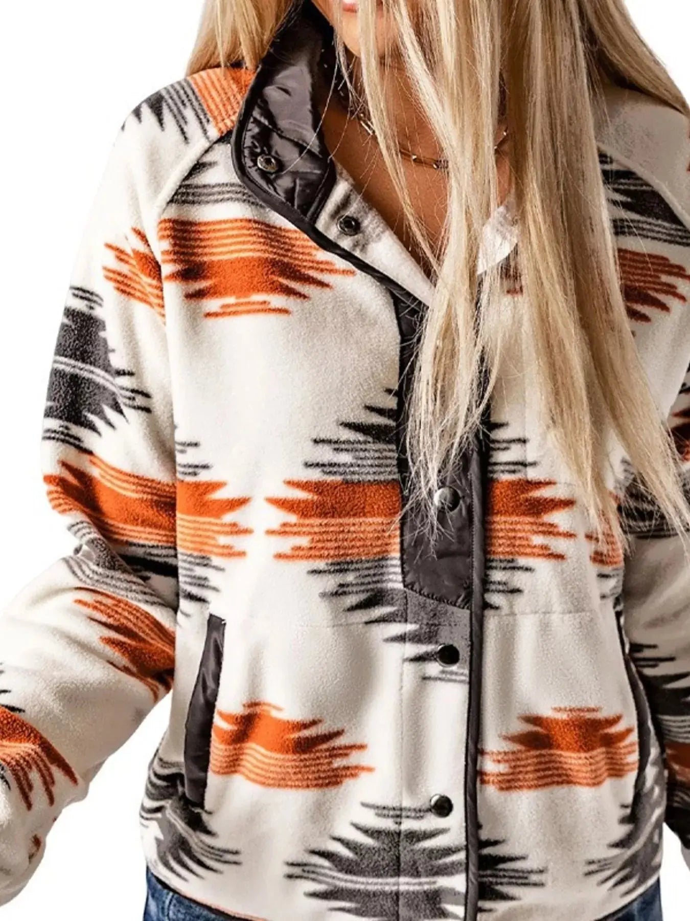 Geometric Snap Down Jacket Simply Love