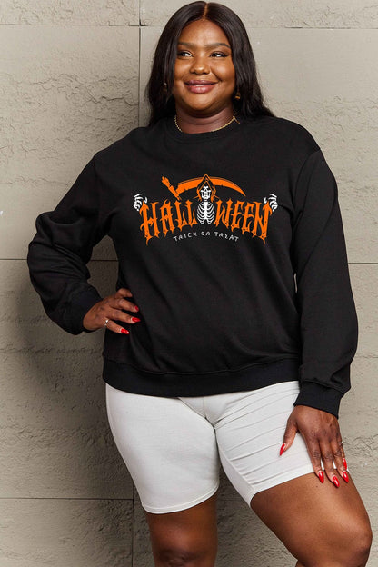 Simply Love Full Size HALLOWEEN TRICK OR TREAT Graphic Sweatshirt.