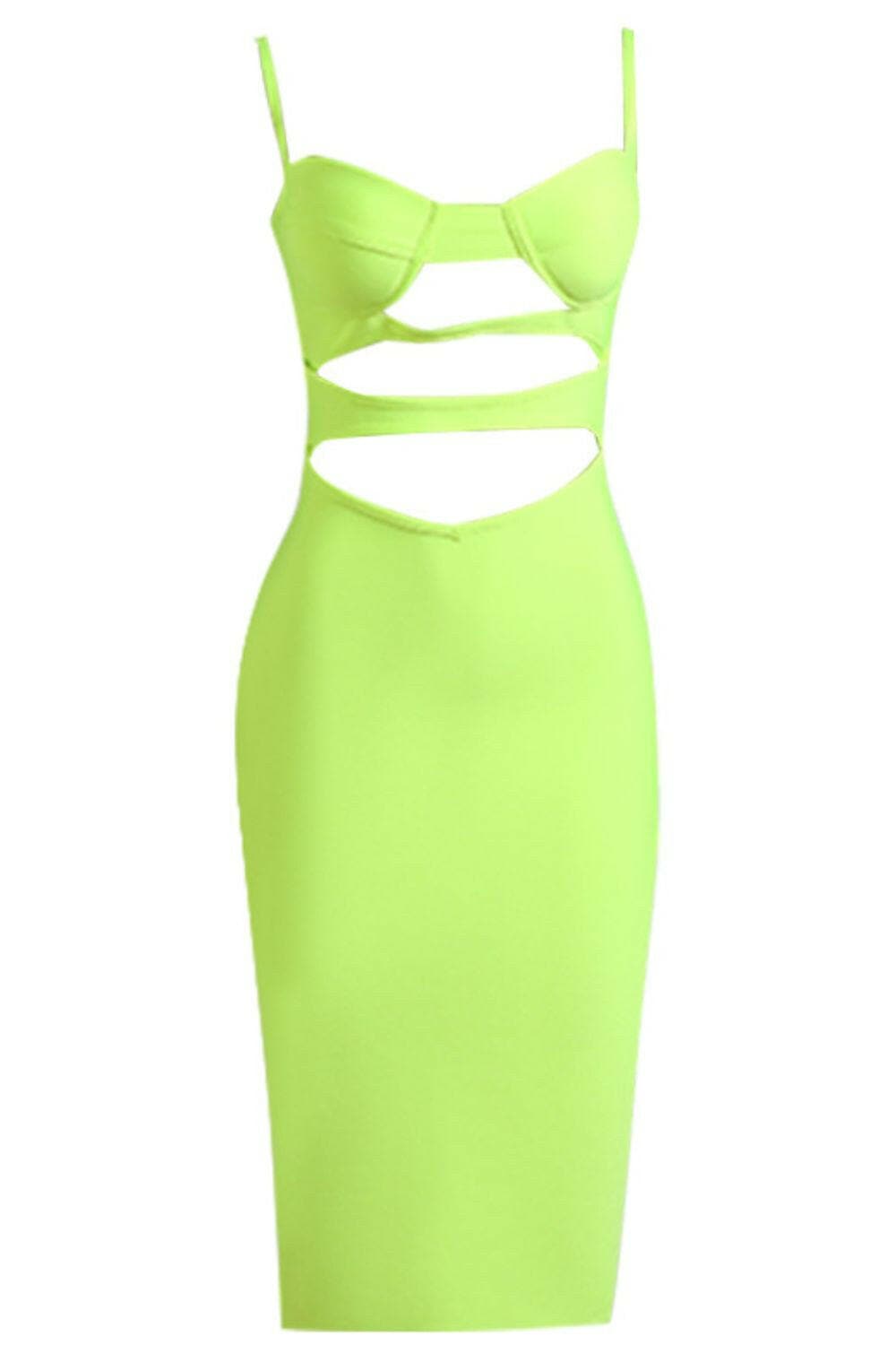 Cutout Spaghetti Strap Bodycon Dress.