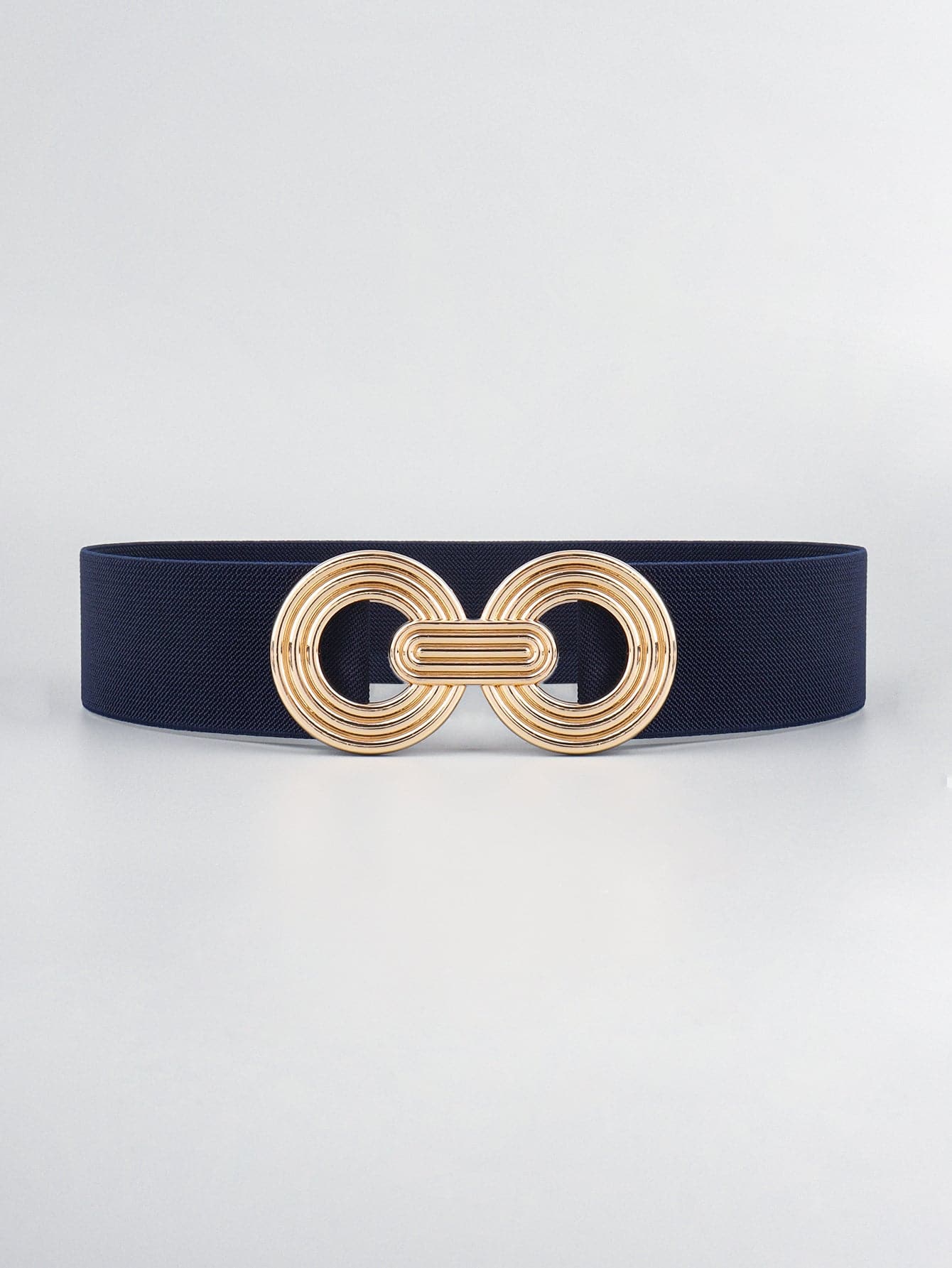 Geometric Buckle Elastic Wide Belt.