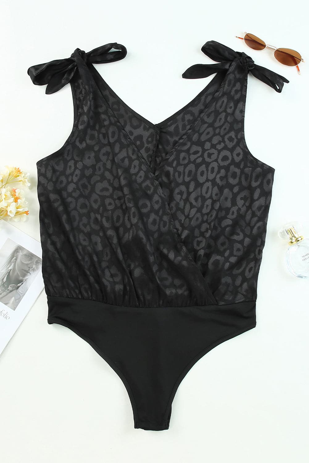 Leopard Tie Shoulder Bodysuit.