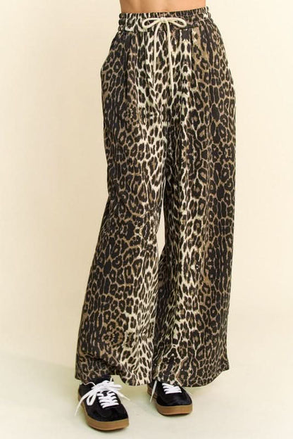 Leopard Print Wide Leg Trousers by Davi & Dani