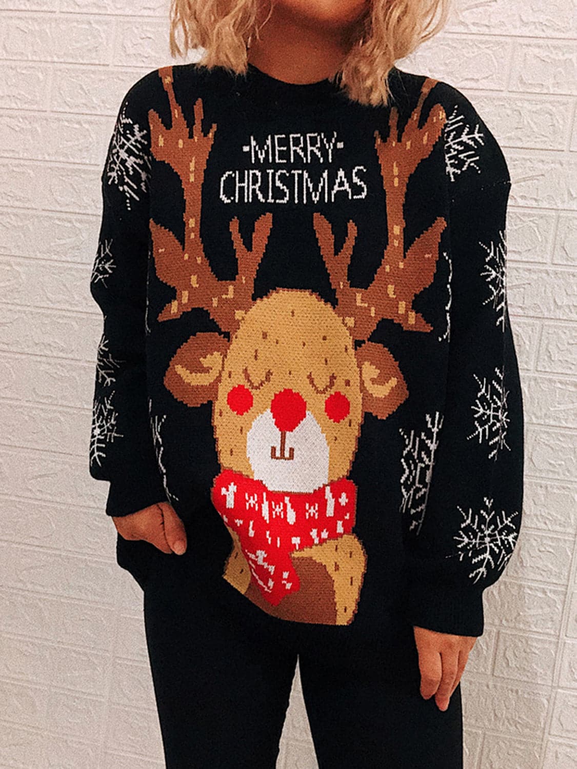 Christmas Element Long Sleeve Sweater.