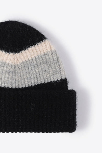 Tricolor Cuffed Knit Beanie.