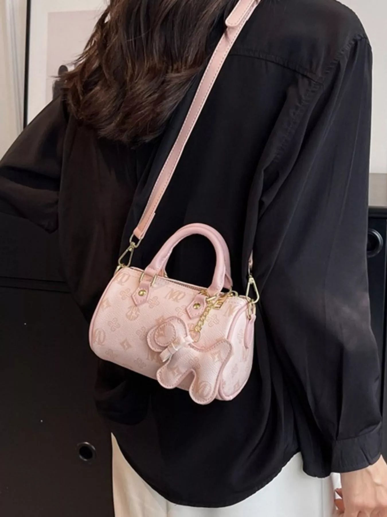 Barrel Crossbody Bag with Charm Simply Love