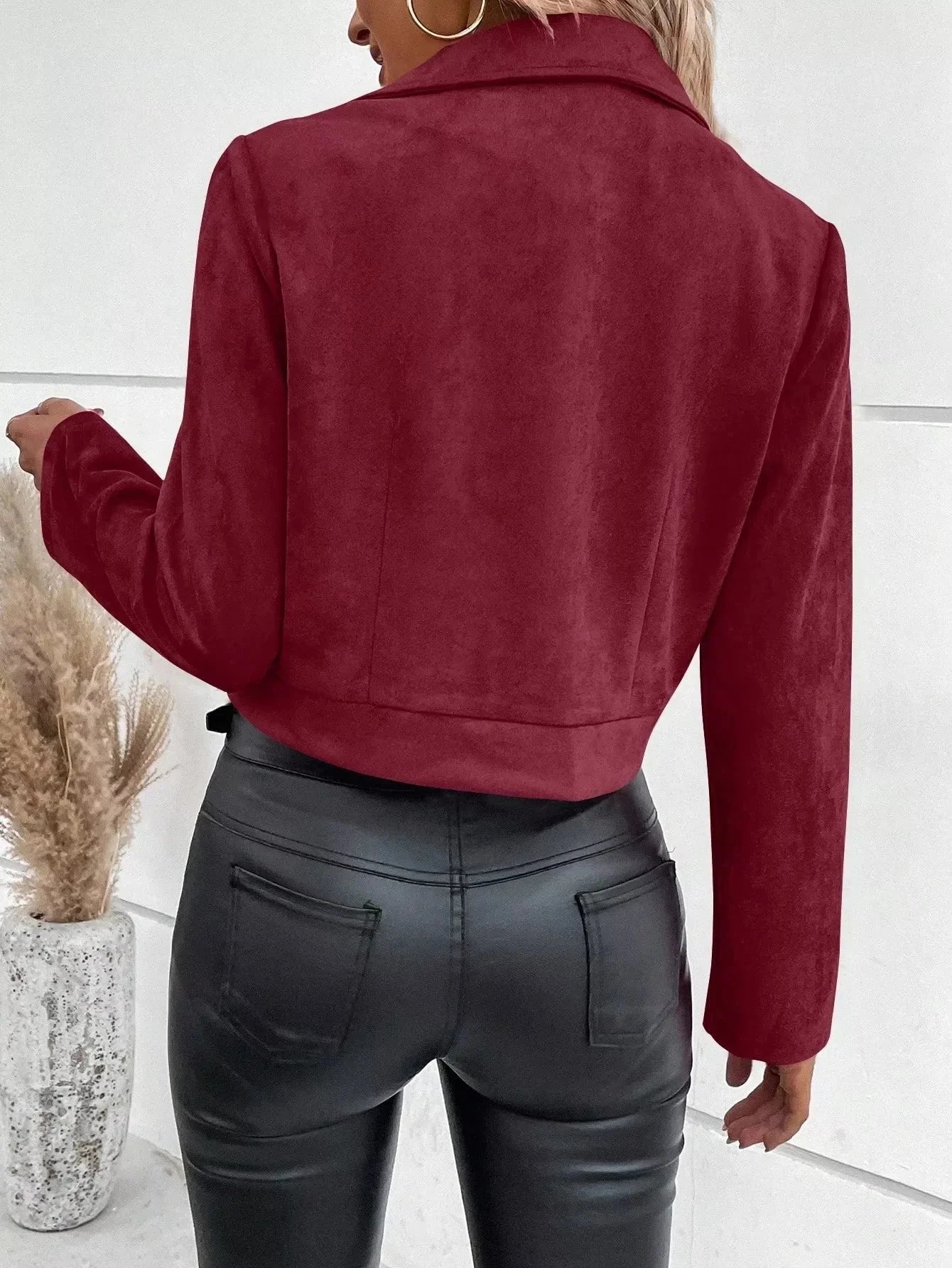 Suede Moto Jacket with Zip Detail Coco’s Tee Boutique